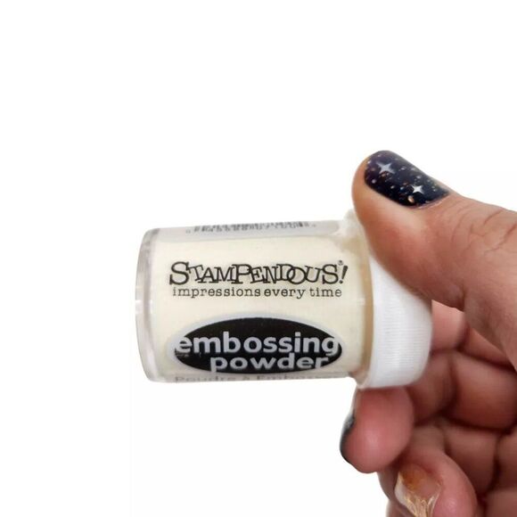 2 STAMPENDOUS Embossing Powders Pearlustre Rubellite Pearl, Clear Transparent - Picture 3 of 10